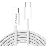 ENKAY CB174 Candy Color 60W USB-C / Type-C to Type-C Charging Data Cable, Length:2m(White)