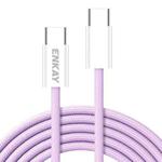 ENKAY CB174 Candy Color 60W USB-C / Type-C to Type-C Charging Data Cable, Length:2m(Purple)