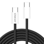 ENKAY CB174 Candy Color 60W USB-C / Type-C to Type-C Charging Data Cable, Length:2m(Black)