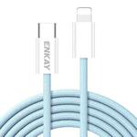 ENKAY CB175 Candy Color PD 27W USB-C / Type-C to 8 Pin Charging Data Cable, Length:1m(Blue)