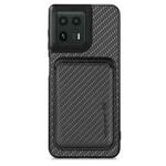 For Motorola Moto Edge 50 Ultra Carbon Fiber Leather Card MagSafe Phone Case(Black)