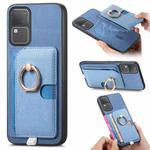 For vivo S18 / S18 Pro 5G Retro Cross Leather Ring Side Insert Card Bag MagSafe Phone Case(Blue)