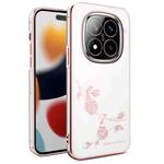 For Xiaomi Redmi Note 14 Pro+ 5G Bling Diamond Flower All-inclusive Phone Case(Pink)