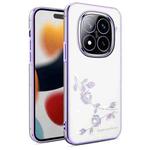 For Xiaomi Redmi Note 14 Pro+ 5G Bling Diamond Flower All-inclusive Phone Case(Purple)