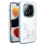 For Xiaomi Redmi Note 14 Pro+ 5G Bling Diamond Flower All-inclusive Phone Case(Blue)