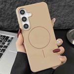 For Samsung Galaxy S25 5G Glossy TPU Shockproof MagSafe Phone Case(Desert Gold)