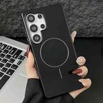 For Samsung Galaxy S25 Ultra 5G Glossy TPU Shockproof MagSafe Phone Case(Black)