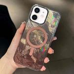 For iPhone 11 Plating Gradient Glacier Texture MagSafe Phone Case(Titanium Gold)