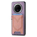 For Huawei Mate 70 Denim Texture Leather Skin Phone Case with Card Slot(Purple)