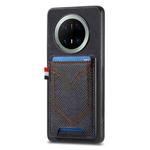 For Huawei Mate 70 Pro Denim Texture Leather Skin Phone Case with Card Slot(Black)