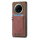 For Huawei Mate 70 Pro Denim Texture Leather Skin Phone Case with Card Slot(Brown)