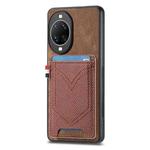 For Huawei nova 14 Pro Denim Texture Leather Skin Phone Case with Card Slot(Brown)