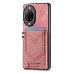 For Huawei nova 14 Pro Denim Texture Leather Skin Phone Case with Card Slot(Pink)