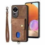 For Huawei nova 13 Retro Card Wallet Fold Leather Phone Case with Strap(Brown)