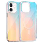 For iPhone 12 Laser Engraved Texture MagSafe Phone Case(Vertical Stripes)