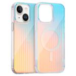 For iPhone 13 Laser Engraved Texture MagSafe Phone Case(Vertical Stripes)