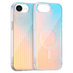 For iPhone 16e Laser Engraved Texture MagSafe Phone Case(Vertical Stripes)