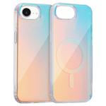 For iPhone 16e Laser Engraved Texture MagSafe Phone Case(Red Light)