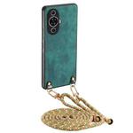 For Huawei nova 11 Pro Vintage Leather PC Back Cover Phone Case with Crossbody Strap(Green)