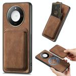 For Honor X60 5G Retro Leather Card Bag Magnetic Phone Case(Brown)