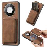 For Honor X60 Pro 5G Retro Leather Card Bag Magnetic Phone Case(Brown)