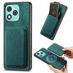 For Honor 400 Lite Global Retro Leather Card Bag Magnetic Phone Case(Green)