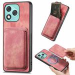 For Honor 400 Lite Global Retro Leather Card Bag Magnetic Phone Case(Pink)