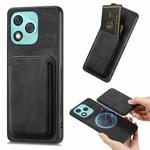 For Honor 400 Lite Global Retro Leather Card Bag Magnetic Phone Case(Black)
