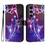For Samsung Galaxy S25+ / S24+ 5G ENKAY Painted Leather Phone Case with Card Slots ＆ Holder(Butterfly Pattern)