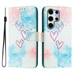 For Samsung Galaxy S25 Ultra 5G ENKAY Painted Leather Phone Case with Card Slots ＆ Holder(Love Pattern)