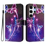 For Samsung Galaxy S25 Ultra 5G ENKAY Painted Leather Phone Case with Card Slots ＆ Holder(Butterfly Pattern)
