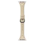 For Apple Watch 46mm / 49mm / 45mm / 44mm Heart-Shaped Embossed Leather Watch Band(Apricot)