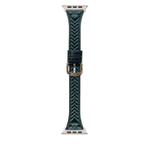 For Apple Watch 42mm / 41mm / 40mm / 38mm Heart-Shaped Embossed Leather Watch Band(Forest Green)