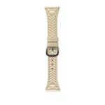 For Huawei Watch GT 5 46mm Heart-Shaped Embossed 22mm Leather Watch Band(Apricot)