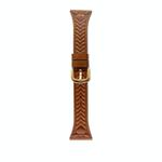 For Garmin Forerunner 165 20mm Heart-Shaped Embossed Leather Watch Band(Brown)