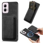 For Motorola Moto G Power 5G 2024 Retro Leather Card Bag Magnetic Phone Case(Black)