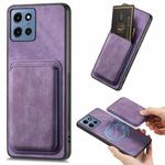 For Motorola Moto G 5G 2025 Retro Leather Card Bag Magnetic Phone Case(Purple)