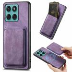 For Motorola Moto Edge 60 Fusion Retro Leather Card Bag Magnetic Phone Case(Purple)