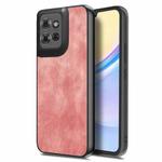 For Motorola Moto G Power 2025 5G Vintage Leather PC Back Cover Phone Case(Pink)