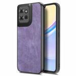 For Motorola Moto G Power 2025 5G Vintage Leather PC Back Cover Phone Case(Purple)