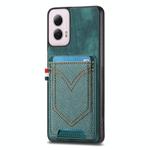 For Motorola Moto G Power 5G 2024 Denim Texture Leather Skin Phone Case with Card Slot(Green)