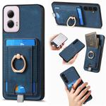 For Motorola Moto G Power 2024 5G Retro Splitable Magnetic Card Bag Leather Phone Case(Blue)