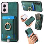 For Motorola Moto G Power 2024 5G Retro Splitable Magnetic Card Bag Leather Phone Case(Green)