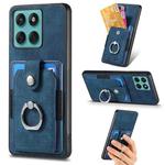 For Motorola Moto Edge 60 Fusion Retro Skin-feel Ring Card Wallet Phone Case(Blue)