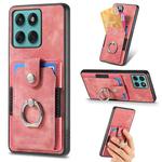For Motorola Moto Edge 60 Fusion Retro Skin-feel Ring Card Wallet Phone Case(Pink)