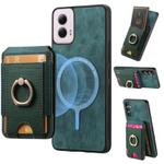 For Motorola Moto G Power 5G 2024 Retro Splitable Magnetic Stand Card Bag Leather Phone Case(Green)