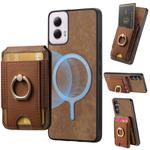 For Motorola Moto G Power 5G 2024 Retro Splitable Magnetic Stand Card Bag Leather Phone Case(Brown)