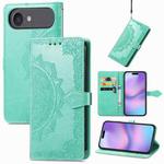 For iPhone Air Mandala Flower Embossed Leather Phone Case(Green)