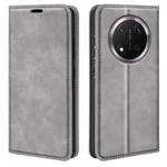 For Honor X9c Retro-skin Magnetic Suction Leather Phone Case(Grey)