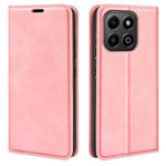 For Honor X6b Retro-skin Magnetic Suction Leather Phone Case(Pink)